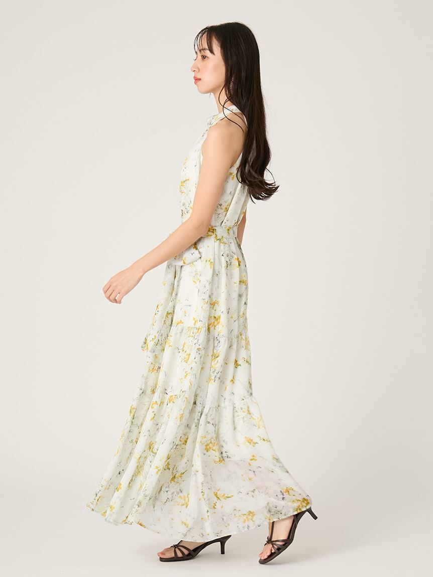 FRAY I.D「ホルターネックシアープリントワンピース」|ワンピース|