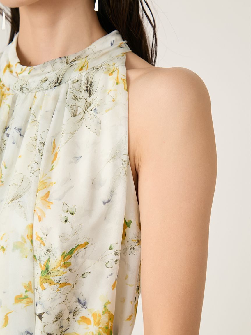 FRAY I.D「ホルターネックシアープリントワンピース」|ワンピース|