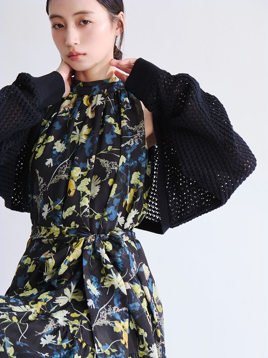 FRAY I.D「ホルターネックシアープリントワンピース」|ワンピース|