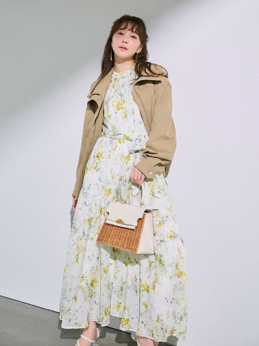 FRAY I.D「ホルターネックシアープリントワンピース」|ワンピース|