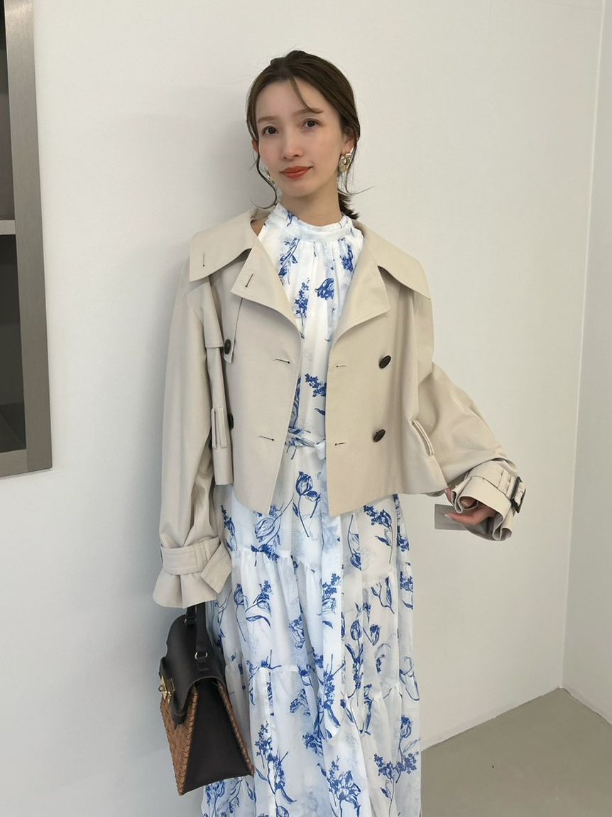 FRAY I.D「ホルターネックシアープリントワンピース」|ワンピース|