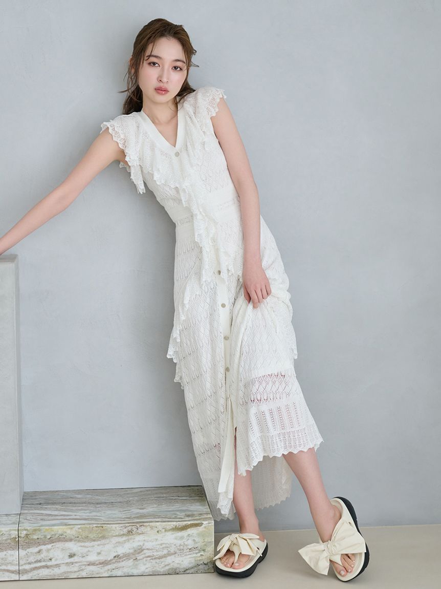 FRAY I.D「【00サイズあり】ポロニットドッキングワンピース」|ワンピース|OWHT