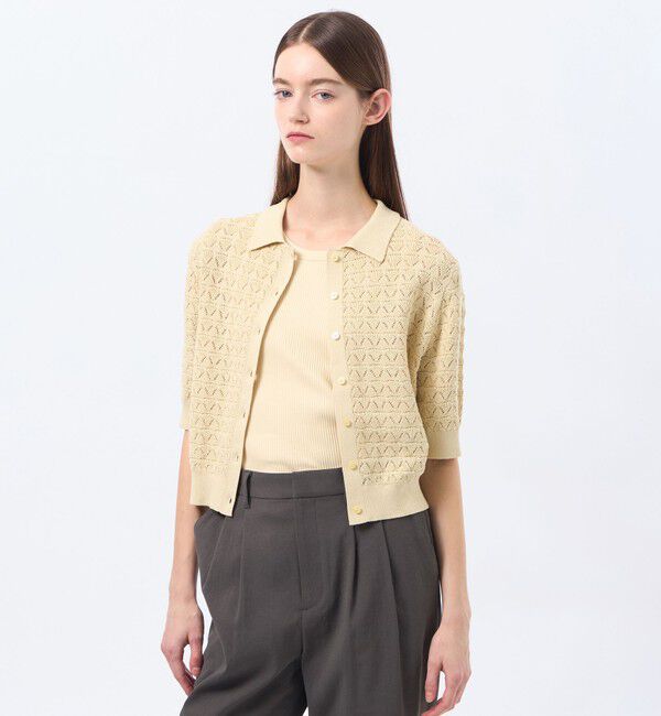 MACKINTOSH PHILOSOPHY「アイレットレースポロニット」|ニット・セーター|イエロー