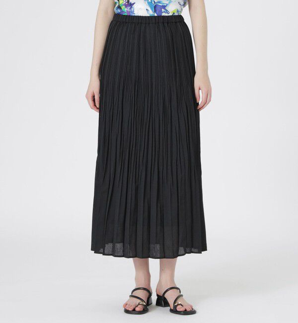  「エージングドビーギャザースカート」|スカート|ブラック