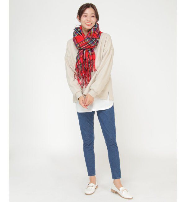 ikka「大伴チェックストール」|マフラー|