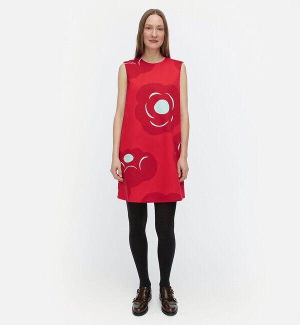 Marimekko「Siluetti Tumma ワンピース」|ワンピース|ﾚｯﾄﾞ&times;ﾗｲﾄﾀｰｺｲｽﾞ