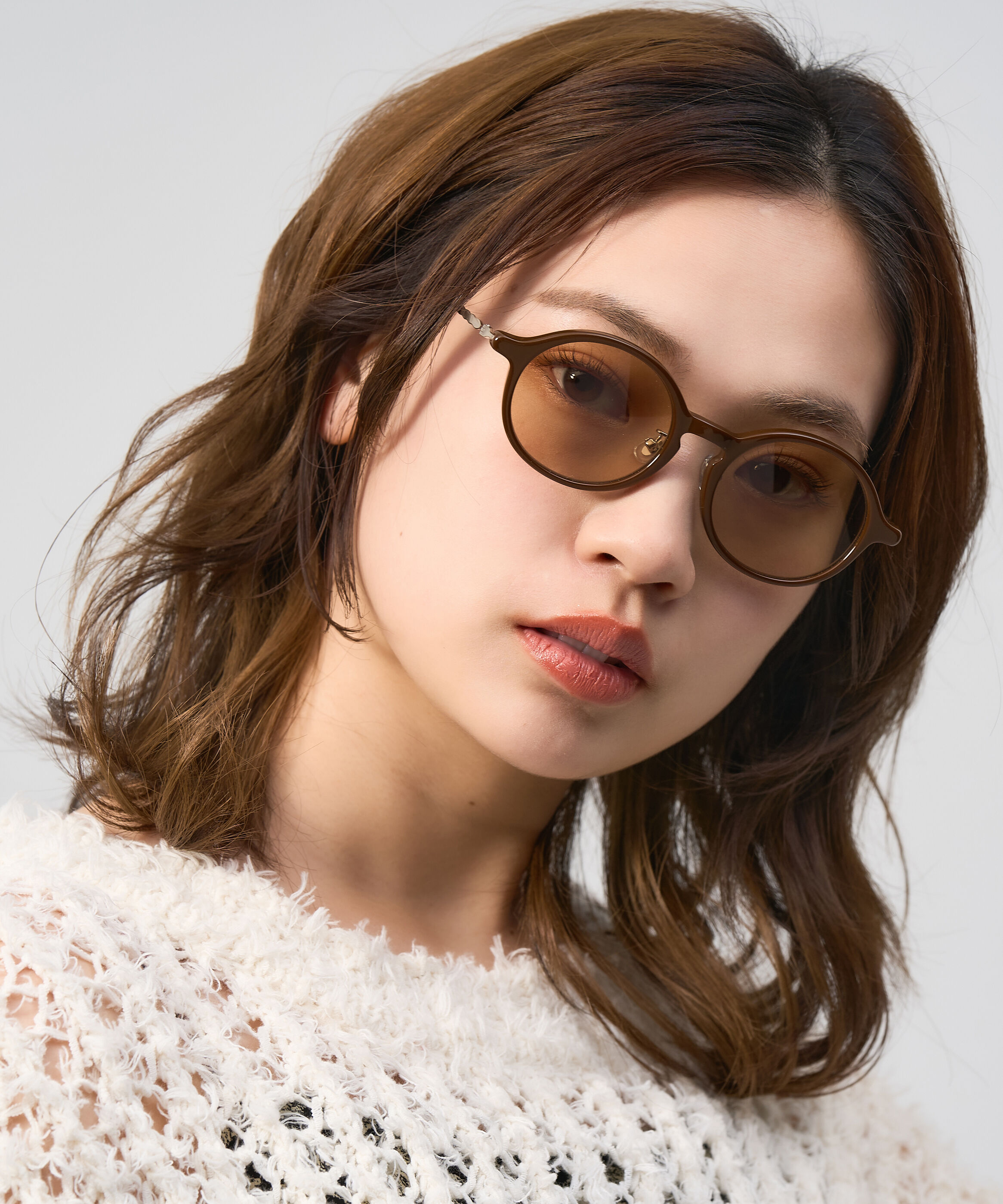  「Zoff | Kirimaru ラウンド型 サングラス 丸型 波型 小顔効果 UVカット 紫外線対策 紫外線対策 ズレ落ち防止」|サングラス|