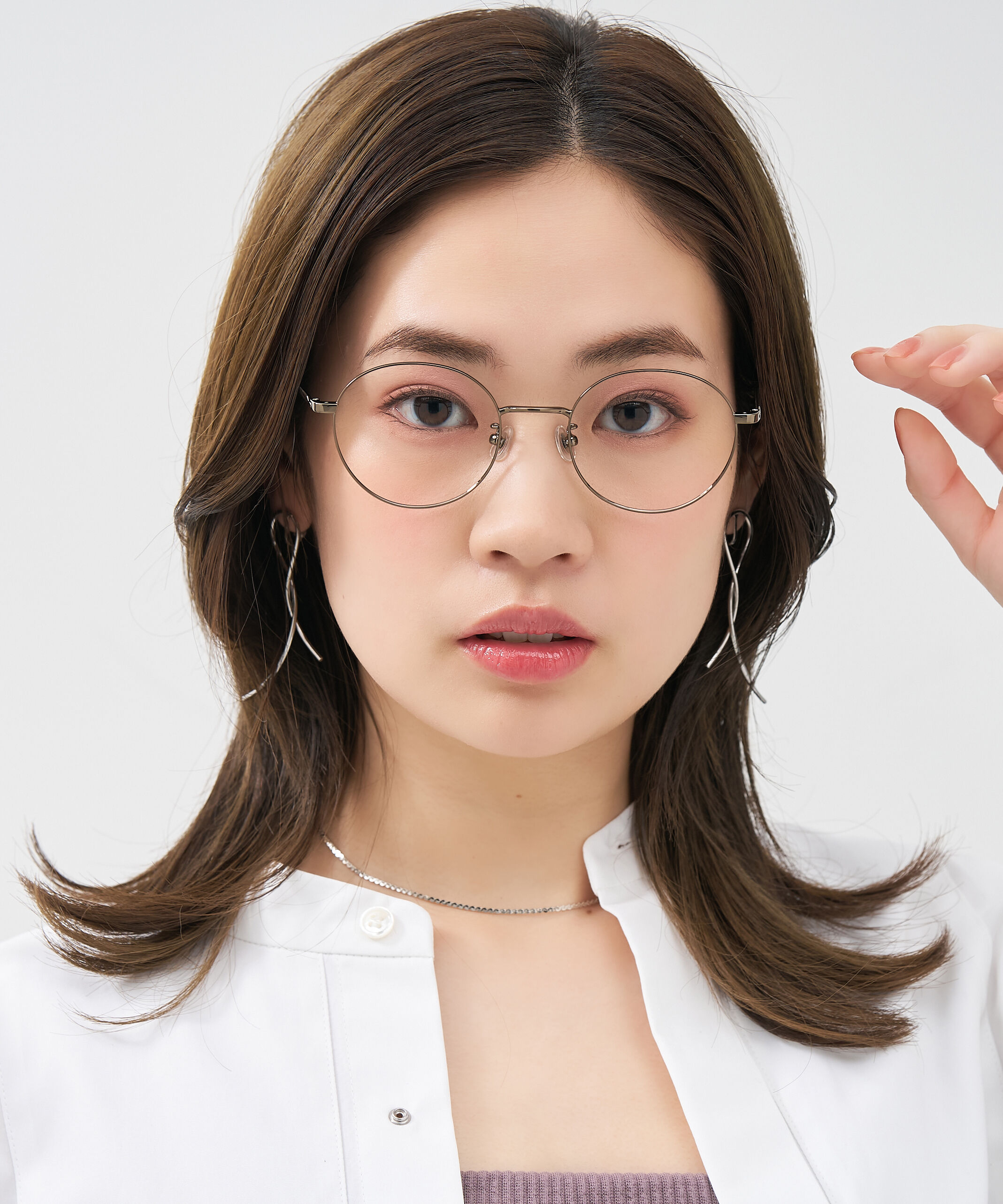  「ボストン型 華奢なラインで大人可愛い メガネ｜大きめサイズ 小顔効果 メタルフレーム レンズ交換券付き」|メガネ|