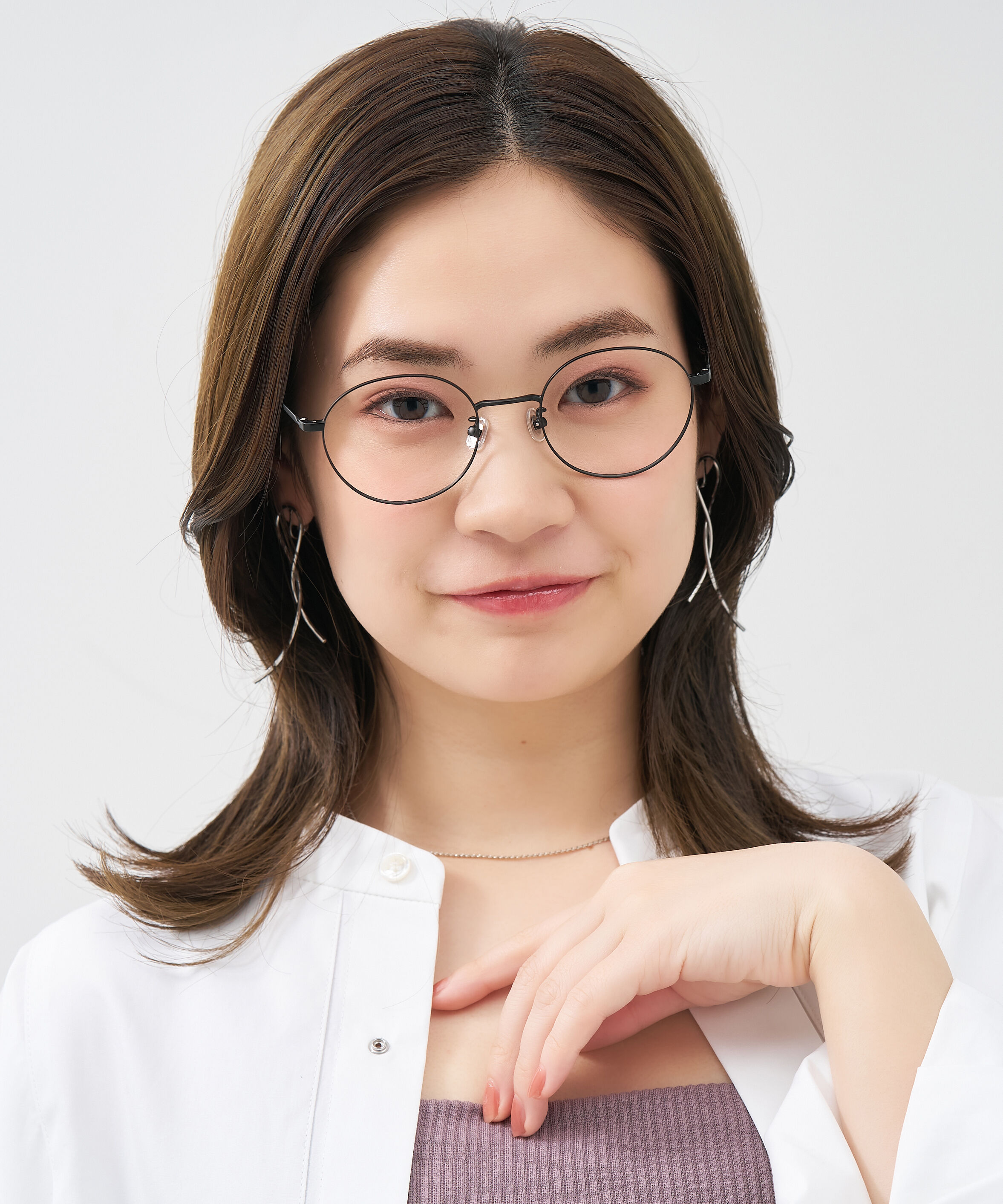  「ボストン型 華奢なラインで大人可愛い メガネ｜大きめサイズ 小顔効果 メタルフレーム レンズ交換券付き」|メガネ|