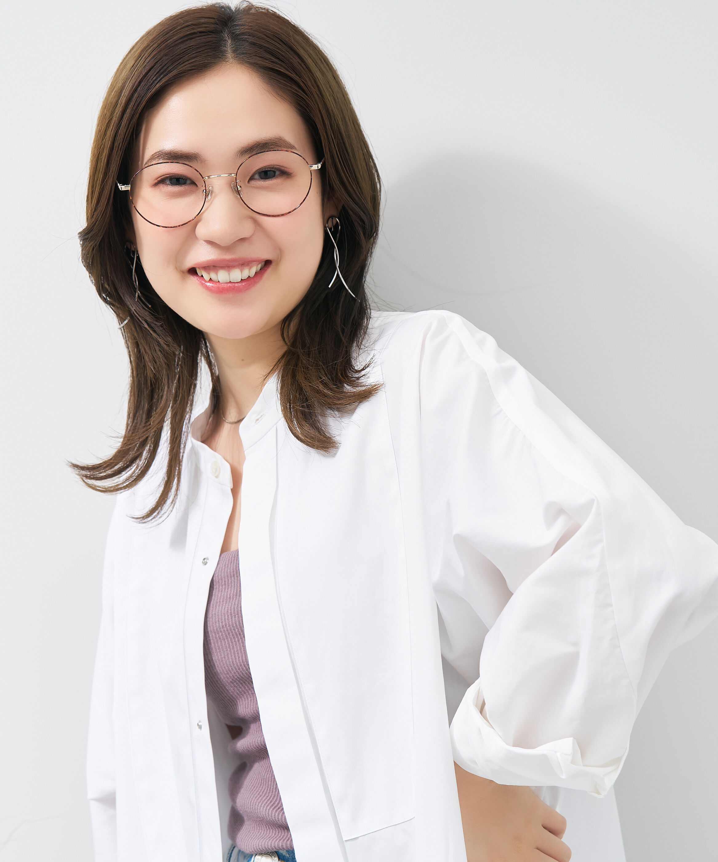  「ボストン型 華奢なラインで大人可愛い メガネ｜大きめサイズ 小顔効果 メタルフレーム レンズ交換券付き」|メガネ|