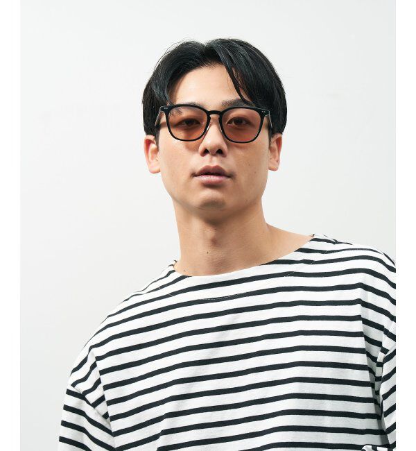  「ウェリントン型 サングラス 黒縁 大きめ カラーレンズ 紫外線対策 UVカット 」|サングラス|