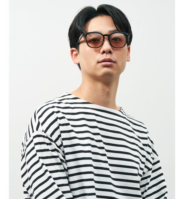  「ウェリントン型 サングラス 黒縁 大きめ カラーレンズ 紫外線対策 UVカット 」|サングラス|