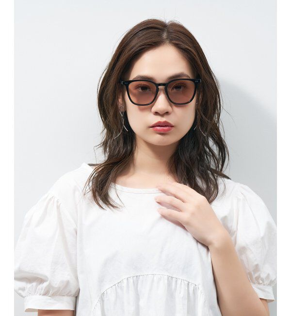  「ウェリントン型 サングラス 黒縁 大きめ カラーレンズ 紫外線対策 UVカット 」|サングラス|