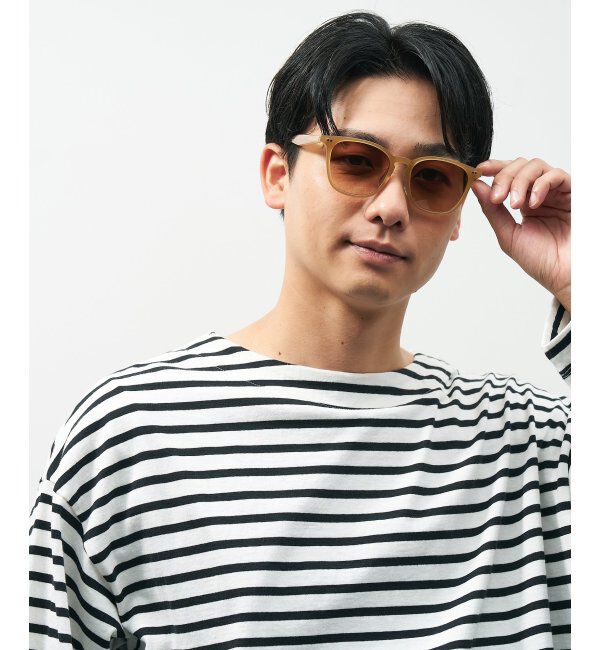  「ウェリントン型 サングラス 黒縁 大きめ カラーレンズ 紫外線対策 UVカット 」|サングラス|