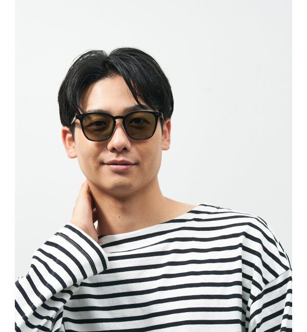  「ウェリントン型 サングラス 黒縁 大きめ カラーレンズ 紫外線対策 UVカット 」|サングラス|