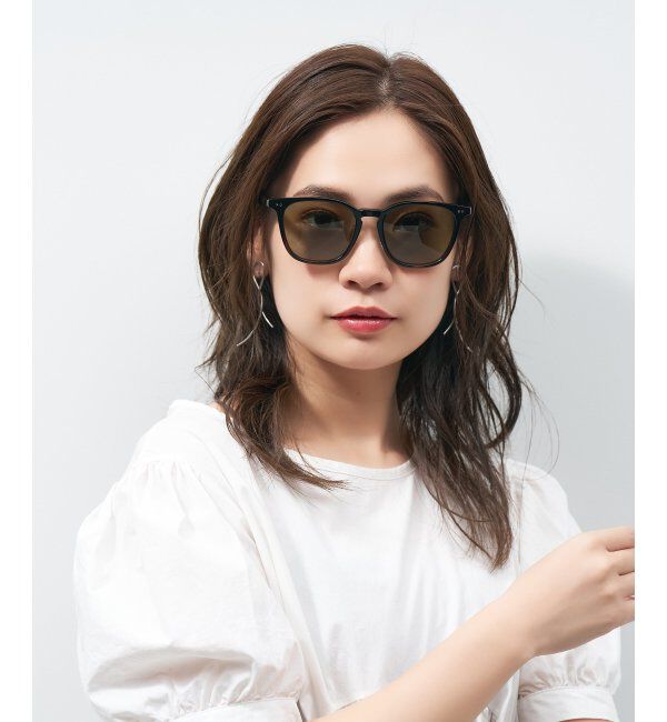  「ウェリントン型 サングラス 黒縁 大きめ カラーレンズ 紫外線対策 UVカット 」|サングラス|