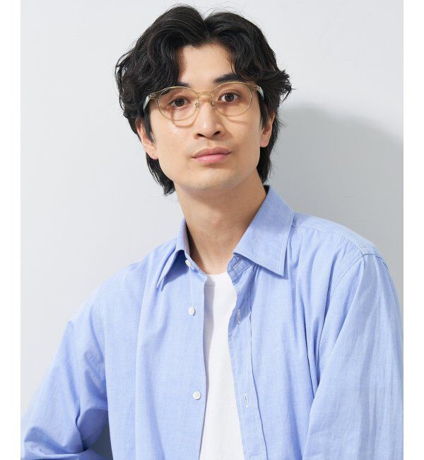  「ボストン型 メガネ│ズレ落ちにくい レザー調のラバーテンプルがオシャレなフレーム｜ レンズ交換券付」|メガネ|