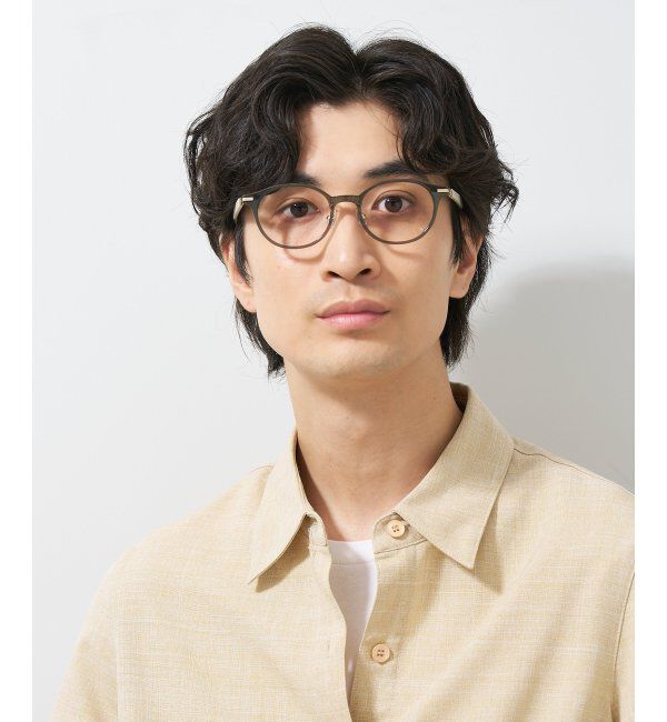  「ボストン型 メガネ│ズレ落ちにくい レザー調のラバーテンプルがオシャレなフレーム｜ レンズ交換券付」|メガネ|