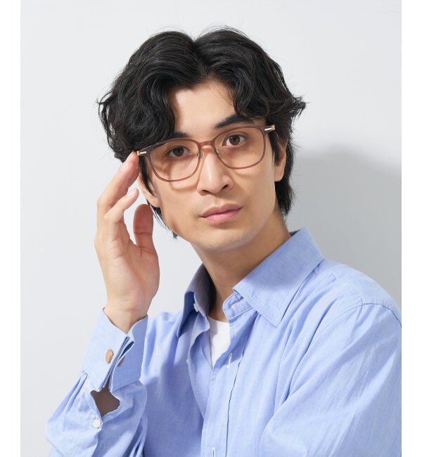  「ウェリントン型 メガネ│ズレ落ちにくい レザー調のラバーテンプルがオシャレなフレーム｜ レンズ交換券付」|メガネ|