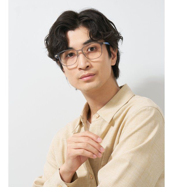  「ウェリントン型 メガネ│ズレ落ちにくい レザー調のラバーテンプルがオシャレなフレーム｜ レンズ交換券付」|メガネ|