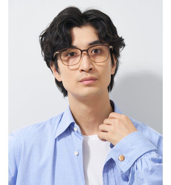  「ウェリントン型 メガネ│ズレ落ちにくい レザー調のラバーテンプルがオシャレなフレーム｜ レンズ交換券付」|メガネ|