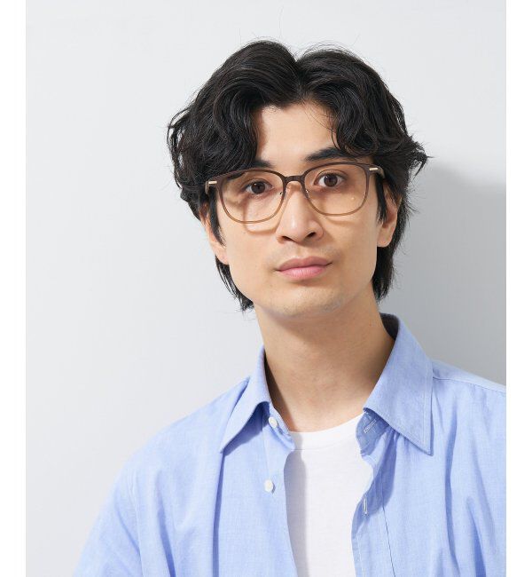  「ウェリントン型 メガネ│ズレ落ちにくい レザー調のラバーテンプルがオシャレなフレーム｜ レンズ交換券付」|メガネ|