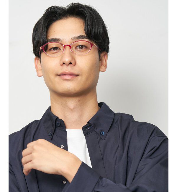  「オーバル型 軽量 メガネ 小ぶりで癖のないフレーム/SMART SKINNY  レンズ交換券付」|メガネ|パープル