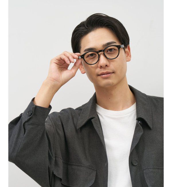  「Zoff｜ボストン型 メガネ｜黒縁フレーム 伊達・度付き レンズ交換券付」|メガネ|