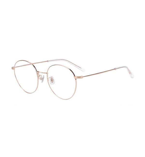  「ボストン型 メガネ | 丸型 メタル 大人可愛い 伊達メガネ 度なし レディース レンズ交換券付」|メガネ|