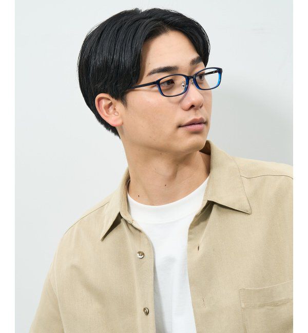  「スクエア型 メガネ | チタン 軽量 メタルフレーム 伊達メガネ ユニセックス ビジネス レンズ交換券付」|メガネ|