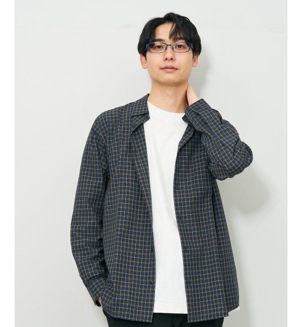  「スクエア型 メガネ｜伊達メガネ ビジネス スタイリッシュ 読書 度付き眼鏡  Zoff レンズ交換券付」|メガネ|ネイビー3