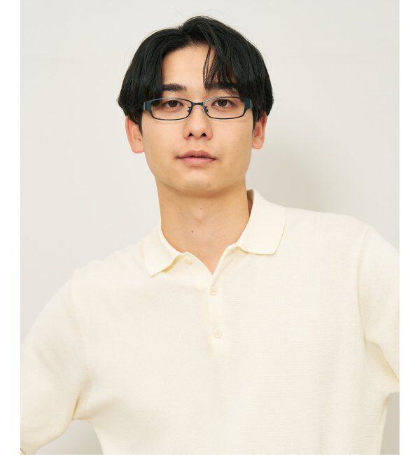  「スクエア型 メガネ｜伊達メガネ ビジネス スタイリッシュ 読書 度付き眼鏡  Zoff レンズ交換券付」|メガネ|ネイビー3