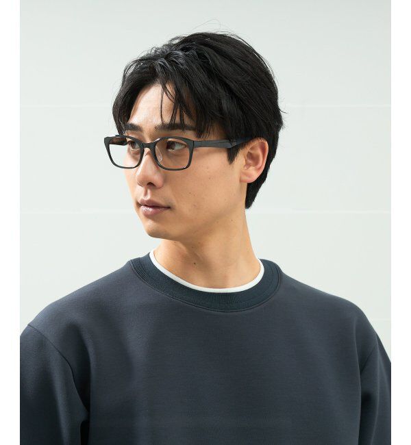  「ウェリントン型 メガネ｜軽量 柔軟性｜ズレ落ち防止｜伊達メガネ｜読書 ビジネス  レンズ交換券付」|メガネ|