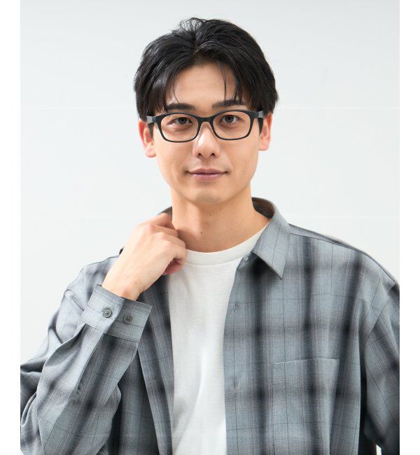  「ウェリントン型 メガネ｜軽量 柔軟性｜ズレ落ち防止｜伊達メガネ｜読書 ビジネス  レンズ交換券付」|メガネ|