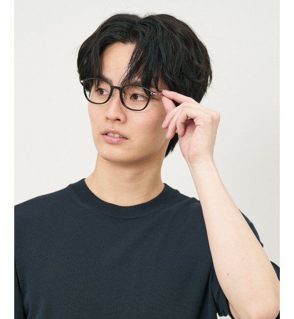  「ウェリントン型 メガネ｜TR&times;チタン 軽量素材 柔軟性  伊達メガネ 大人可愛い  レンズ交換券付」|メガネ|