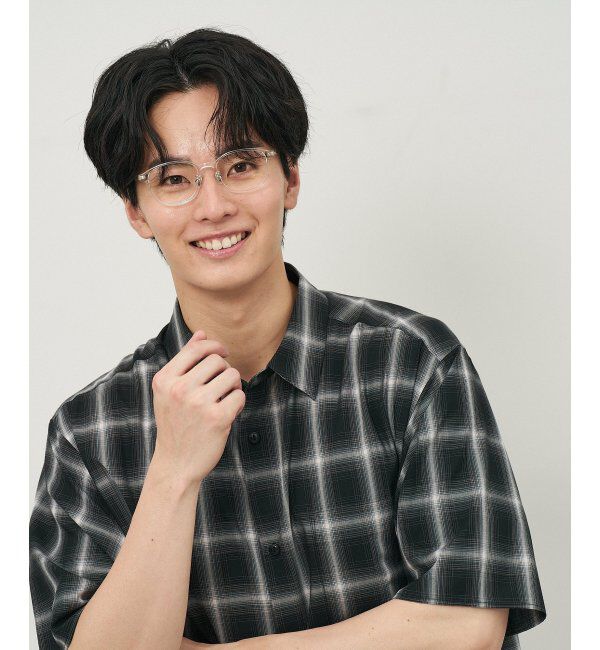  「ウェリントン型 メガネ｜TR&times;チタン 軽量素材 柔軟性  伊達メガネ 大人可愛い  レンズ交換券付」|メガネ|