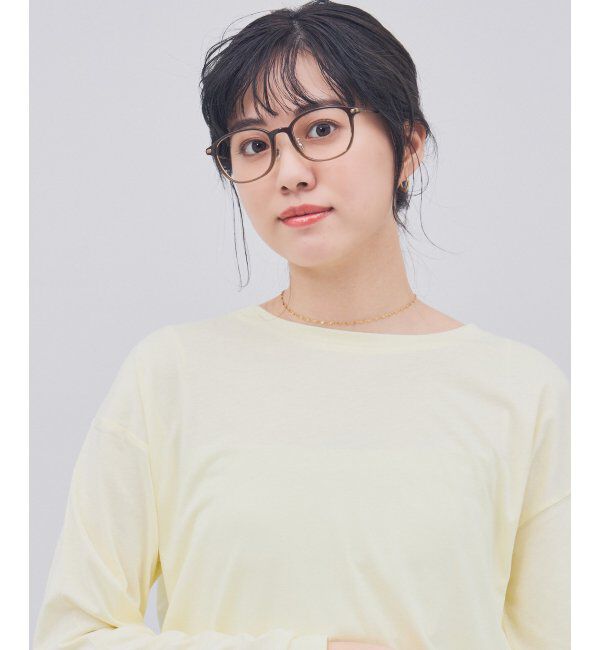  「ウェリントン型 メガネ｜TR&times;チタン 軽量素材 柔軟性  伊達メガネ 大人可愛い  レンズ交換券付」|メガネ|