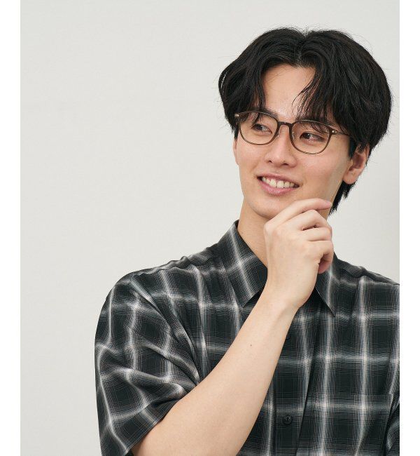  「ウェリントン型 メガネ｜TR&times;チタン 軽量素材 柔軟性  伊達メガネ 大人可愛い  レンズ交換券付」|メガネ|