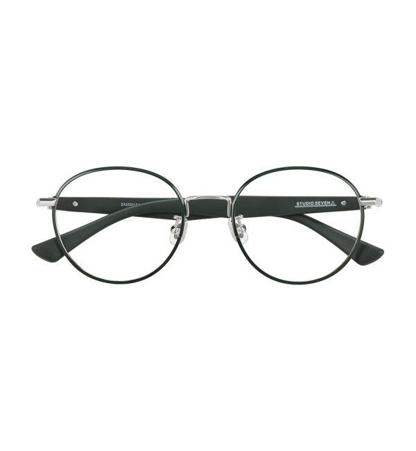  「Zoff｜STUDIO SEVEN｜ボストン型 メガネ スタジオセブン メタル｜伊達メガネ 度付きメガネ レンズ交換券付」|メガネ|薄オリーブ