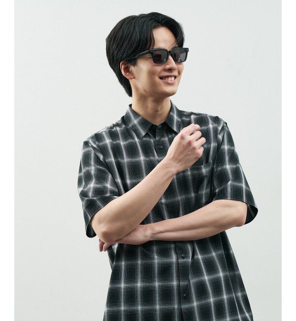  「Zoff｜STUDIO SEVEN｜ウェリントン型 サングラス 横長｜太縁フレーム｜カラーレンズ｜紫外線防止 UVカット」|サングラス|