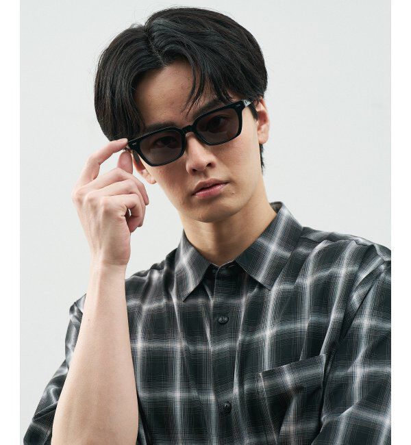  「Zoff｜STUDIO SEVEN｜ウェリントン型 サングラス 横長｜太縁フレーム｜カラーレンズ｜紫外線防止 UVカット」|サングラス|