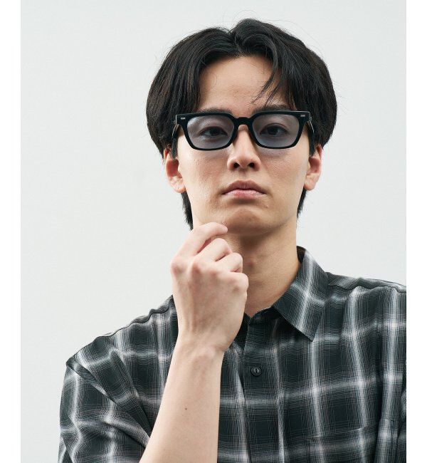  「Zoff｜STUDIO SEVEN｜ウェリントン型 サングラス 横長｜太縁フレーム｜カラーレンズ｜紫外線防止 UVカット」|サングラス|