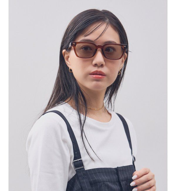  「Zoff｜STUDIO SEVEN｜ウェリントン型 サングラス 横長｜太縁フレーム｜カラーレンズ｜紫外線防止 UVカット」|サングラス|