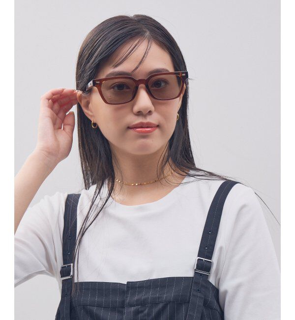  「Zoff｜STUDIO SEVEN｜ウェリントン型 サングラス 横長｜太縁フレーム｜カラーレンズ｜紫外線防止 UVカット」|サングラス|