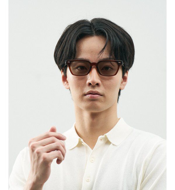  「Zoff｜STUDIO SEVEN｜ウェリントン型 サングラス 横長｜太縁フレーム｜カラーレンズ｜紫外線防止 UVカット」|サングラス|