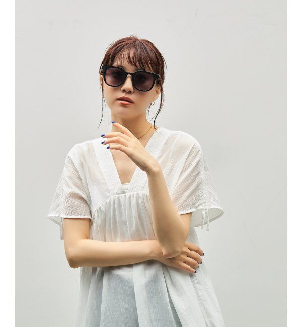  「SUNCUTGlasses/UV100%CUT サングラス ビッグシェイプ  カラーレンズ 紫外線対策 UVカット ユニセックス」|サングラス|