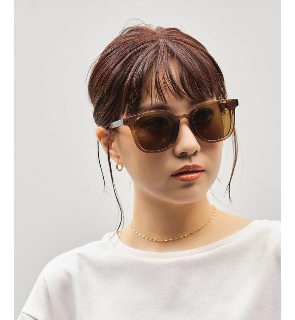  「SUNCUTGlasses/UV100%CUT サングラス ビッグシェイプ  カラーレンズ 紫外線対策 UVカット ユニセックス」|サングラス|ブラウン系その他1