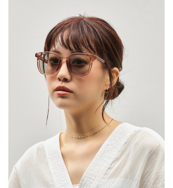  「SUNCUTGlasses/UV100%CUT サングラス ビッグシェイプ  カラーレンズ 紫外線対策 UVカット ユニセックス」|サングラス|ブラウン系その他2