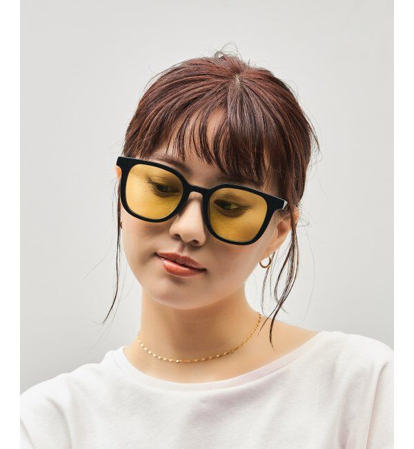  「SUNCUTGlasses/UV100%CUT サングラス ビッグシェイプ  カラーレンズ 紫外線対策 UVカット ユニセックス」|サングラス|