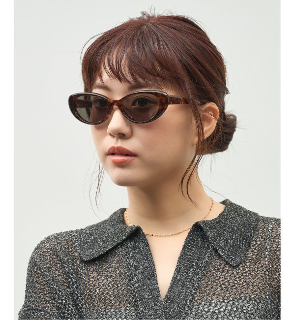  「Zoff｜GDC オーバル型 サングラス｜紫外線対策 UVカット｜スタイリッシュ｜ユニセックス」|サングラス|茶系デミ
